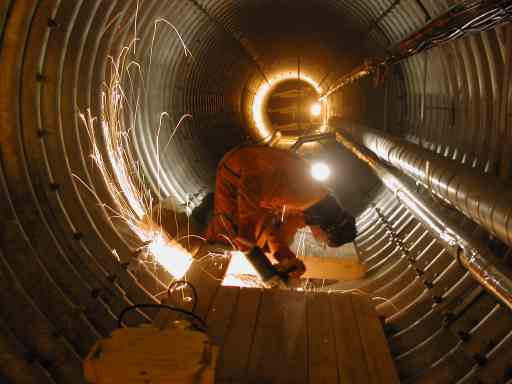 Richard Borthwick working in the Halley tunnels